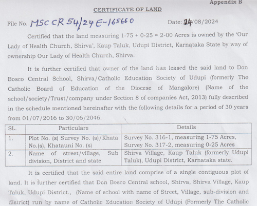 Land Certificate & Title Deed